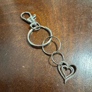 Sterling Silver Heart Pendant Keychain
